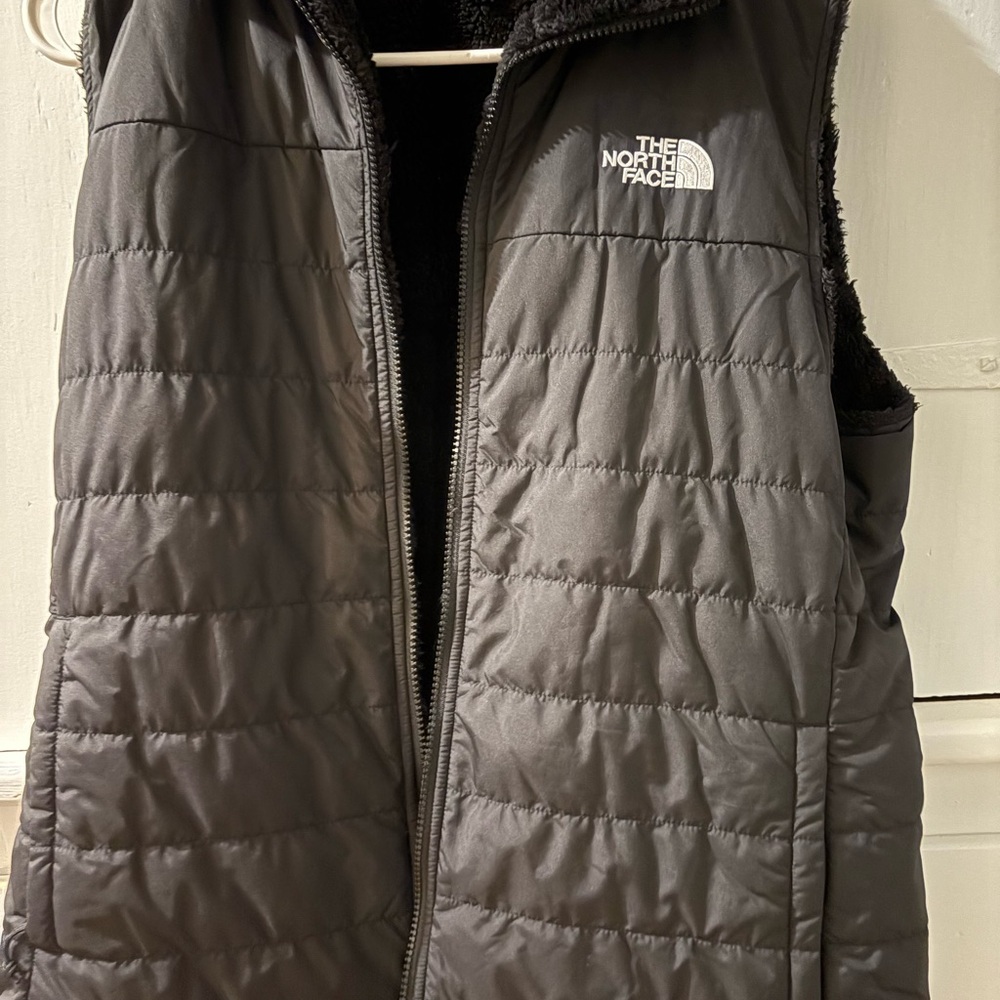 The North Face Charcoal Quilted Vest Two Sided